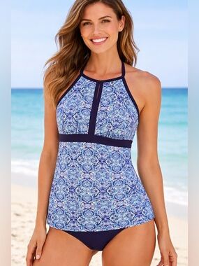 Lands End swim top tankini size 12